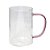 Caneca de Vidro Borossilicato Cristal com Alça Rosa - 300ml para Sublimação - Imagem 1