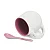 Caneca Branca Belly com Colher e Interior Rosa - 350ml - para Sublimação - Imagem 2