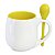 Caneca Branca Belly com Colher e Interior Amarela- 350ml - para Sublimação - Imagem 1