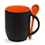 Caneca Mágica com Alça e Colher Laranja para Sublimação - Premium - Imagem 1