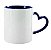Caneca Branca com Alça Coração Azul escuro - Interior e Alça Colorida 325ml | Para Personalização/ Sublimação - Imagem 2