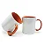 Caneca Branca Interior e Alça Laranja Para Sublimação 325ml - Imagem 1