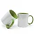 Caneca Branca Interior e Alça Verde claro Para Sublimação 325ml - Imagem 1