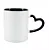 Caneca Branca com Alça Coração Preta- Interior e Alça Colorida 325ml | Para Personalização/ Sublimação - Imagem 1