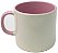 Caneca de Cerâmica Brilhante Bege  Trio Decor com Alça Meia-Lua e Interior Rosa  BB – 380ml - Imagem 1