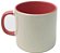 Caneca de Cerâmica Brilhante Bege  Trio Decor com Alça Meia-Lua e Interior Rosa 2 – 380ml - Imagem 1