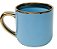 Caneca Cerâmica Imperial – Interna/Externa Azul com Borda e Alça Ouro · 400ml - Imagem 1