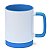 Caneca para Sublimação de Cerâmica Branca com Alça Soft e Base em Silicone – Interior Azul | Qualidade Premium - Imagem 2