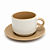 XICARA CERAMICA 90ML PETIT FOSCA BEGE C/ PIRES - Imagem 1