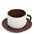XICARA CERAMICA 90ML PETIT FOSCA MARROM C/ PIRES - Imagem 1