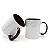Caneca Branca Interior e Alça Marrom Para Sublimação 325ml - Importada - Imagem 1