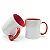 Caneca Branca Interior e Alça Vermelha Para Sublimação 325ml - Importada - Imagem 1