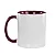 Caneca Branca Interior e Alça vinho Para Sublimação 325ml - Importada - Imagem 1