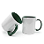 Caneca Branca Interior e Alça Verde escuro Para Sublimação 325ml - LIVE - Imagem 1