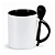 Caneca com Colher Reta Preta 325ml para Sublimação - Imagem 1