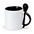 Caneca com Colher Reta Preta 325ml para Sublimação - Imagem 2