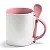 Caneca com Colher Rosa 325ml para Sublimação - Imagem 1