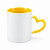 Caneca Alça Coração Amarela 325ml para Sublimação - Imagem 2