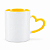 Caneca Alça Coração Amarela 325ml para Sublimação - Imagem 1