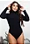 Body Manga Longa Gola Alta Preto - Imagem 1
