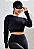 Cropped Manga Longa de Tela Dry Fit Preto - Imagem 3