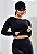 Cropped Manga Longa de Tela Dry Fit Preto - Imagem 1