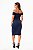 Vestido Tubinho Midi Ombro a Ombro Azul Marinho - Imagem 2