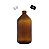 Frasco de Vidro Âmbar 1000ml Com Tampa e Batoque Tipo Pluma - Imagem 1