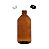 Frasco de Vidro Âmbar 250ml Com Tampa e Batoque Tipo Pluma - Imagem 1