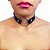 Gargantilha Choker ARGOLA em metal em couro Preta - Imagem 1