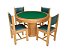 Mesa de carteado Redonda 100% maciça com 4 cadeiras (Cód.1955) - Imagem 1