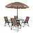 CONJUNTO ACAPULCO MOR MESA CADEIRAS E GUARDA SOL - Imagem 9