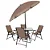 CONJUNTO ACAPULCO MOR MESA CADEIRAS E GUARDA SOL - Imagem 10