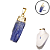Colar Pingente Cianita Azul Espada do Arcanjo Miguel 3cm Banhado - Imagem 1