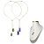 Colar Choker Ajustável 2 Pedras Banhado Ouro Prata - Imagem 1