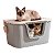 Caixa de Areia Fechada Banheiro de Gatos Grande 80x42x54 ANIMAUX  - CINZA - Imagem 1