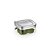 Pote Hermético Quadrado C/ Tampa Cromo Fosco Cozinha 425 Ml - Imagem 1