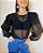 Camisa transparente preta Renata Tenca tam P - Imagem 3