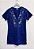 Vestido moletom azul bordado M. Piva - tam P - Imagem 1