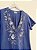Vestido moletom azul bordado M. Piva - tam P - Imagem 2