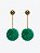 Brinco dourado Pompom verde - Imagem 1