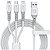 Cabo Carregador HRebos CB-36 3 em 1 Usb Lightning Tipo C V8 - Imagem 1