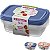 Kit 3 Potes Plástico Sanremo Fácil 785ml Retangular Bpa Free - Imagem 1