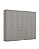 Roupeiro 262cm 06 Portas Americano - D205-131 - Cinza - Móveis Henn - Imagem 4
