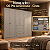 Roupeiro 262cm 06 Portas Americano - D205-131 - Cinza - Móveis Henn - Imagem 1