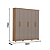 Roupeiro 06 Portas Cover - D230-222 - Nature/Avela - Móveis Henn - Imagem 7