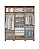 Roupeiro 195cm 06 Portas Cover - D230-129 - Off white / Nature - Móveis Henn - Imagem 5