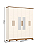 Roupeiro 195cm 06 Portas Cover c/ Espelho - D230-129 - Off white / Nature - Móveis Henn - Imagem 7