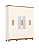 Roupeiro 195cm 06 Portas Cover c/ Espelho - D230-129 - Off white / Nature - Móveis Henn - Imagem 4