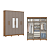 Roupeiro 06 Portas Cover c/ Espelho - D230-222 - Nature/Avela - Móveis Henn - Imagem 3